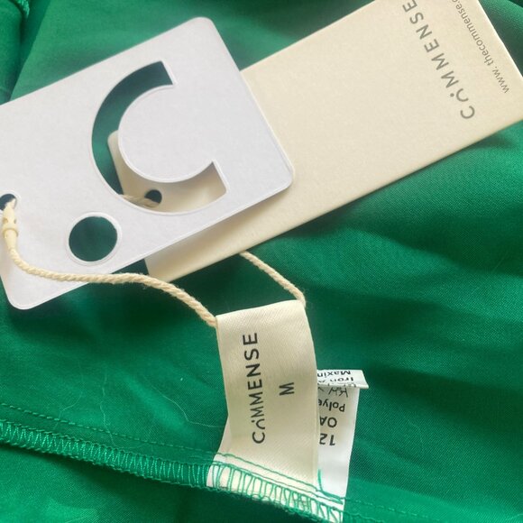 Commense Cowl Neck Satin Back Cross Long Dress - Green - Picture 5 of 9